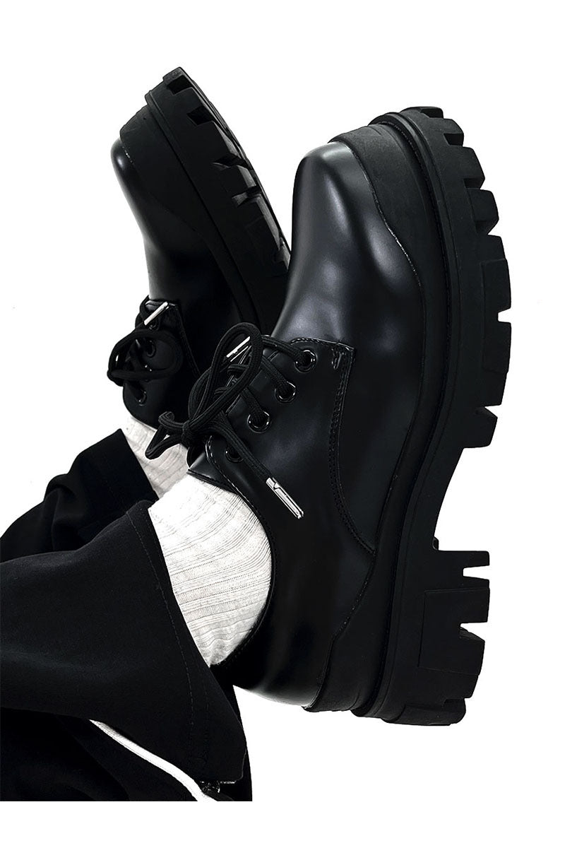 Thick Soled Men's British Commuting Formal Attire, High-end Black Elevated Leather Shoes