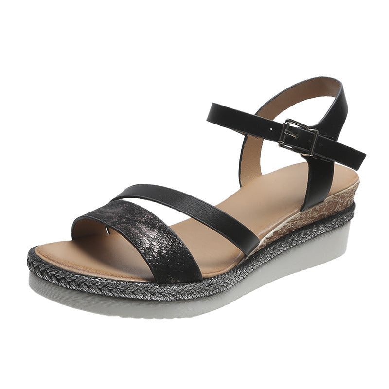 Women's Wedge Sandals With Hemp Rope