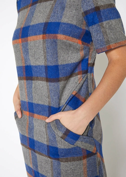 Buffalo Plaid Wool Blend Tee Dress